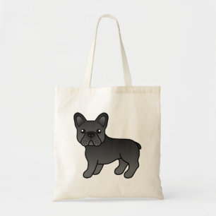 Bolso De Tela Bulldog Francés Negro Perro de Dibujos Animados Li
