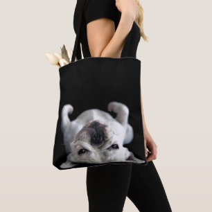 Bolso De Tela Bulldog francés que descansa sobre el suyo detrá