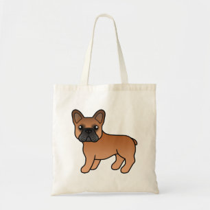 Bolso De Tela Bulldog Francés Rojo Perro De Dibujos Animados Lin