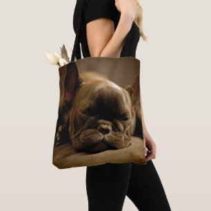 Bolso De Tela Bulldog francés soñoliento