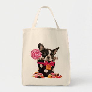 Bolso De Tela Bulldog francés y caramelo