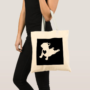 Bolso De Tela Bulldog francés Yoga Love Heart Frenchie