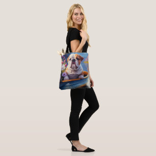 Bolso De Tela Bulldog Inglés en una Paleta: Una Aventura Escénic
