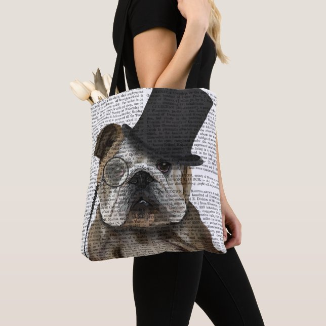 Bolso De Tela Bulldog inglés, hebilla formal y Gorra (Detalle)