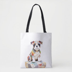Bolso De Tela Bulldog Inglés juguetón Adorable Diversión Animal