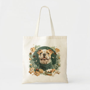 Bolso De Tela Bulldog inglés navidades