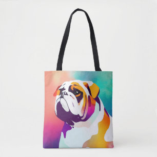 Bolso De Tela Bulldog Inglés Perro Naturaleza salvaje Pintura an
