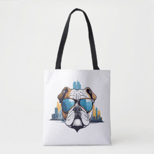 Bolso De Tela Bulldog inglés Vector Art Animal Mascota urbano mo