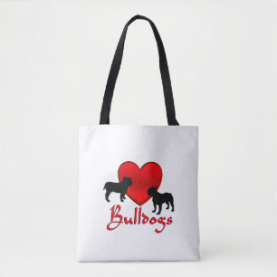 Bolso De Tela Bulldoges cardíacos