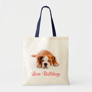 Bolso De Tela Bulldoges de amor Bulldog inglés cachorro Perro T