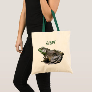 Bolso De Tela Bullfrog Ribbit Funny Nature Photo Tote Bag