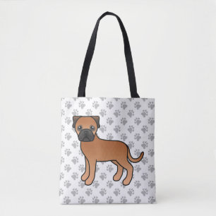 Bolso De Tela Bullmastiff Rojo Perro de Dibujos Animados Lindo