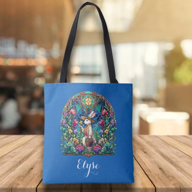 Bolso De Tela Bungalow De Pascua De Vidrio Manchado Azul (Subido por el creador)
