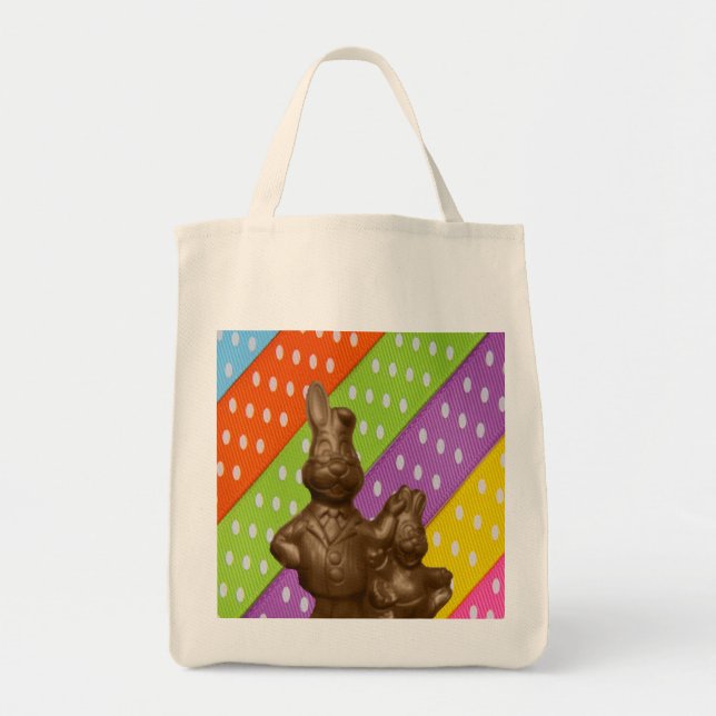 Bolso De Tela Bunnies de Pascua de Chocolate (Frente)