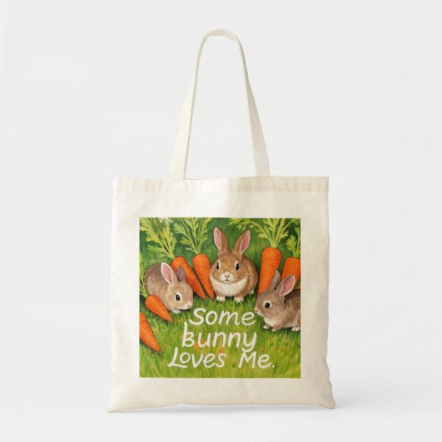 Bolso De Tela Bunnies y zanjas de Pascua (Frente)