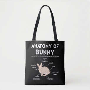 Bolso De Tela Bunny Anatomy Rabbit Lover Bunny Mom