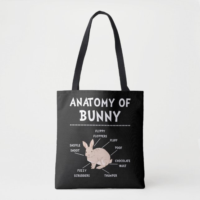 Bolso De Tela Bunny Anatomy Rabbit Lover Bunny Mom (Anverso)