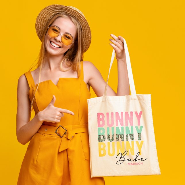 Bolso De Tela Bunny Babe Cute Moderna Girly Easter Personalizada (Subido por el creador)