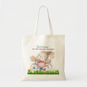 Bolso De Tela Bunny Bike Tote Bag