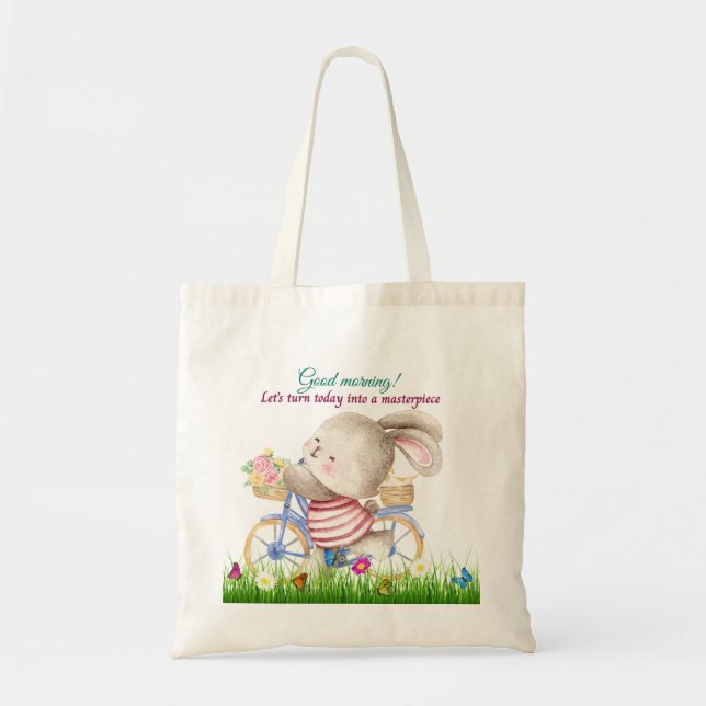 Bolso De Tela Bunny Bike Tote Bag (Frente)
