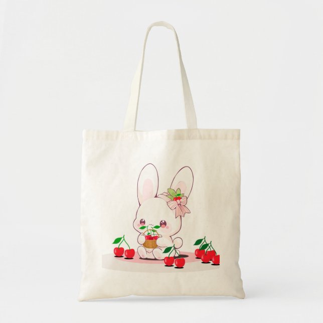 Bolso De Tela Bunny & Cherries: Sweet Harmony (Frente)