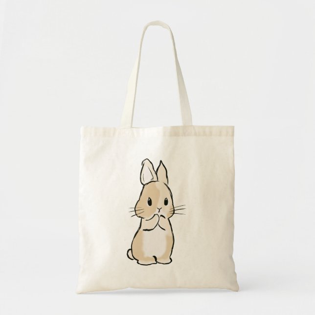 Bolso De Tela Bunny cleaning its paws  (Frente)