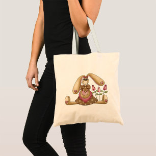 Bolso De Tela Bunny De País Y Flores Tote Bag