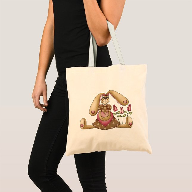 Bolso De Tela Bunny De País Y Flores Tote Bag (Subido por el creador)