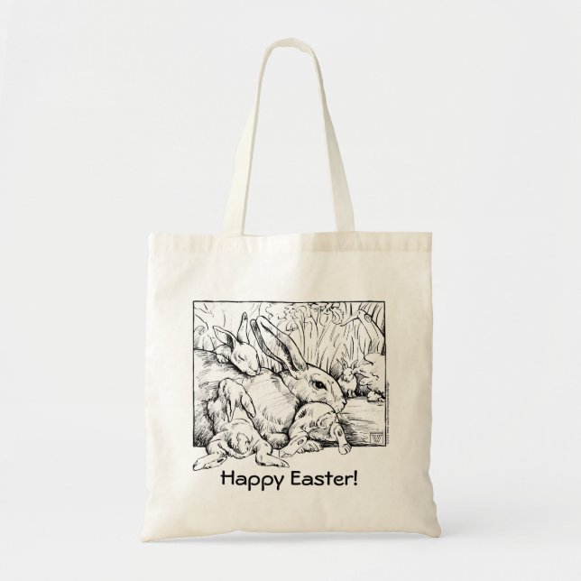 Bolso De Tela Bunny family Easter Egg Bag (Frente)