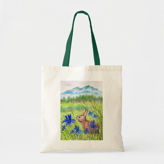 Bolso De Tela Bunny Iris Meadow (Frente)