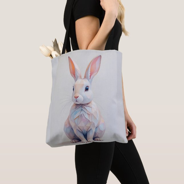 Bolso De Tela Bunny Pastel de bajo contenido de poly (Detalle)