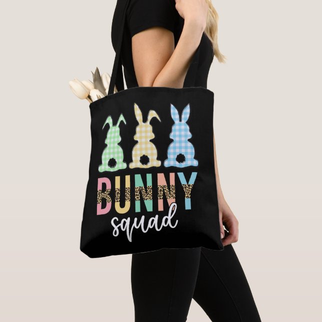 Bolso De Tela Bunny Squad | Caza de huevos de Pascua Conejito (Detalle)