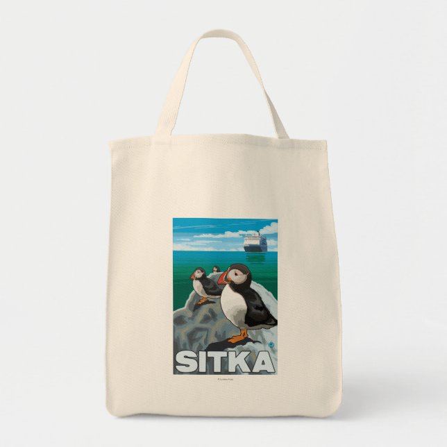 Bolso De Tela Buque de ataúdes y cruceros - Sitka, Alaska (Frente)