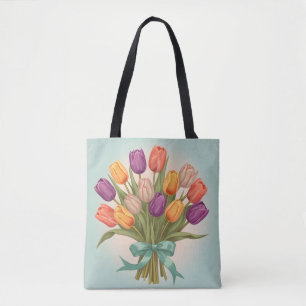 Bolso De Tela Buque de tulipanes