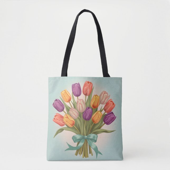 Bolso De Tela Buque de tulipanes (Anverso)