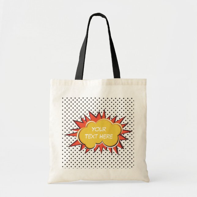 Bolso De Tela Burbuja de texto de Personalizado de explosión de  (Frente)