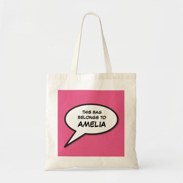 Bolso De Tela Burbuja del cómic del arte pop personalizado (Frente)