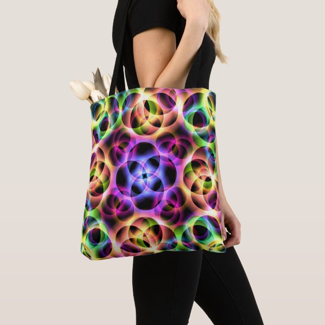 Bolso De Tela Burbujas arcoiris dos (Detalle)