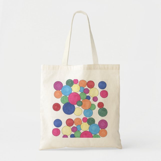 Bolso De Tela Burbujas dibujadas mano (Frente)