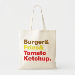 Bolso De Tela Burger & Fries & Tomate Ketchup.
