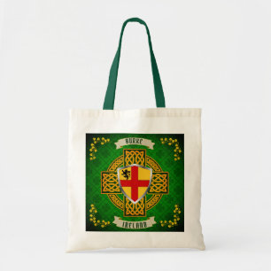 Bolso De Tela Burke Irish Shield y Celtic Cross Personalizadas