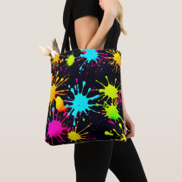 Bolso De Tela Burla de color artística con pintura de goteo