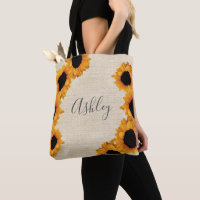 Burlap de girasol radiante personalizado
