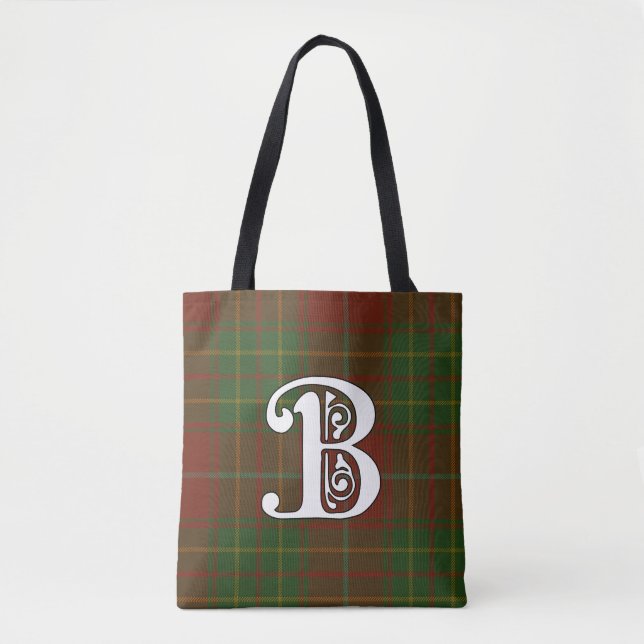 Bolso De Tela Burnett Clan Tartan Monogram (Anverso)