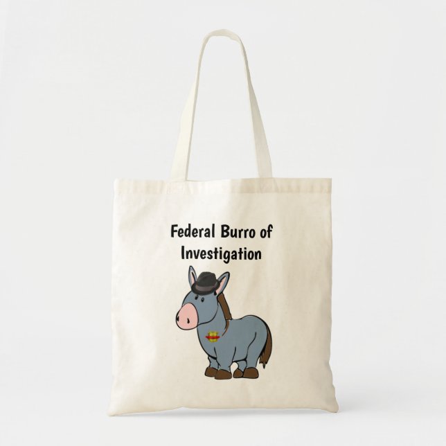 Bolso De Tela Burro Federal de Investigación del FBI, Personaliz (Frente)
