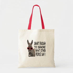 Bolso De Tela Burro Inteligente Genial