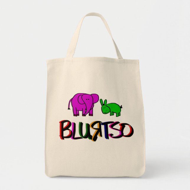 Bolso De Tela burro y elefante (Frente)