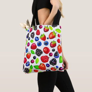 Bolso De Tela Burst de Berry: Patrón de Fruity