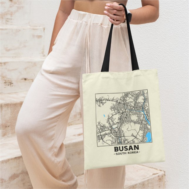 Bolso De Tela Busan, South Korea City Map Tote Bag (Subido por el creador)