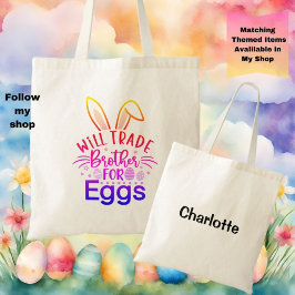 Bolso De Tela Búsqueda de huevos de Pascua personalizada